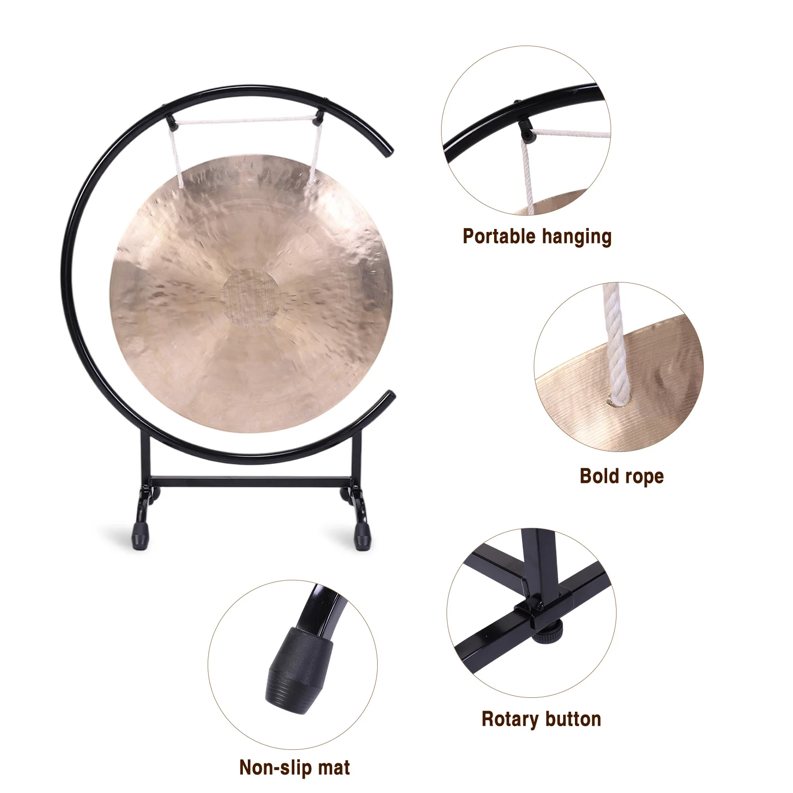 الصوت شفاء Gongs مع الوقوف الصينية فنغ Gong مع مطرقة التأمل غونغ للعلاج ديكور المنزل هووسورمينغ نعمة #5