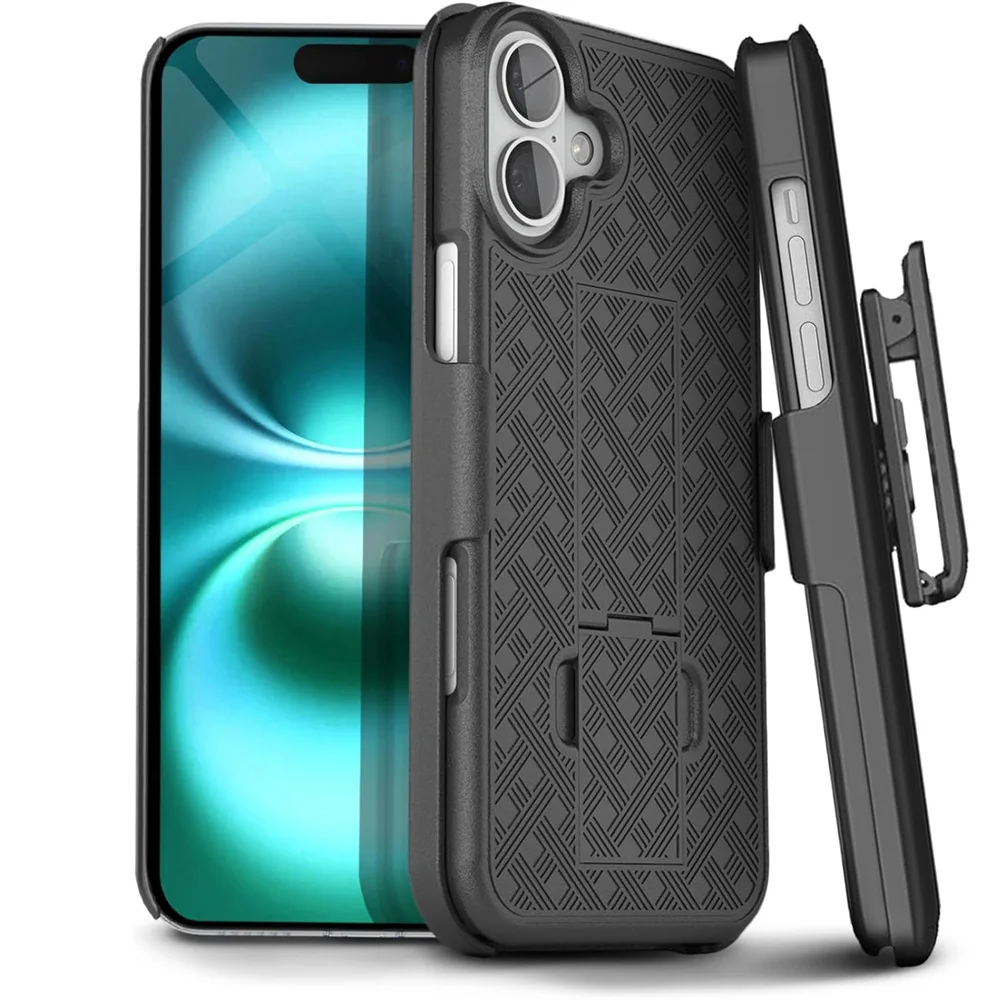 Robuste Combo Stoßfeste Armor-Gürtelclip-Holster-Hülle für iPhone 12 16 Pro Max 15 14 Plus 13 11 Cover mit Ständer und drehbarem Telefonhalter – Detail 7