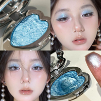 Pearlescent Blue Metallic Eyeshadow Palette Punk Smoky Purple Mashed Potato Waterproof Shimmer Glitter Heart-shaped Eye Shadow