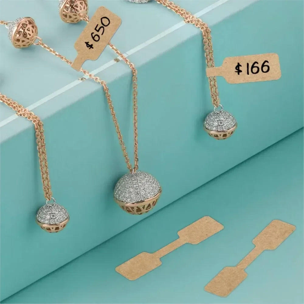 500pcs/Roll Multicolor Jewelry Price Tags Sticker DlY Self Adhesive Kraft Paper Labels for Necklace Bracelet Price Display Tool