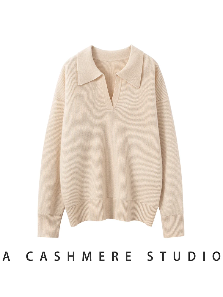 TLOML Dames 100% Kasjmier Trui Kraagvorm V-hals Trui Kasjmier Truien Herfst Winter Zacht Warm Casual Dikke Top