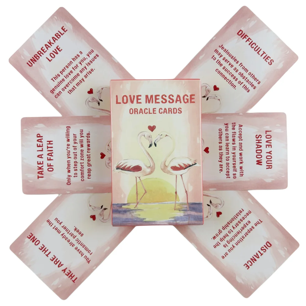 Love Message Oracle Cards A 54 Tarot English Visions Divination Edition Pink Cute Deck Borad Party Playing Games