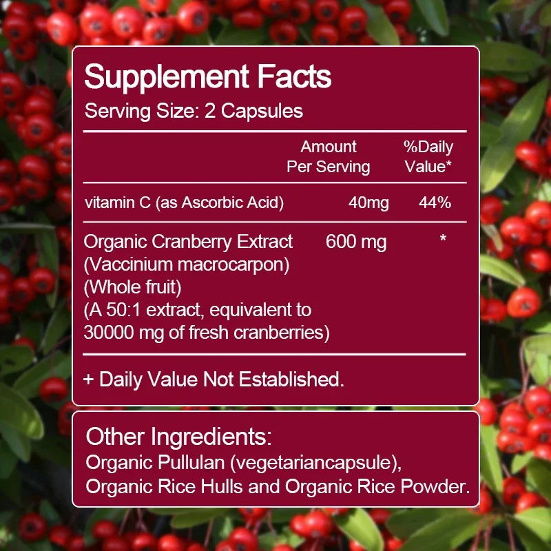 Cranberry Capsules - Antioxidant, Promote Deep Sleep,Supports Urinary Tract and Bladder Health, Maintain Healthy Kidney Function