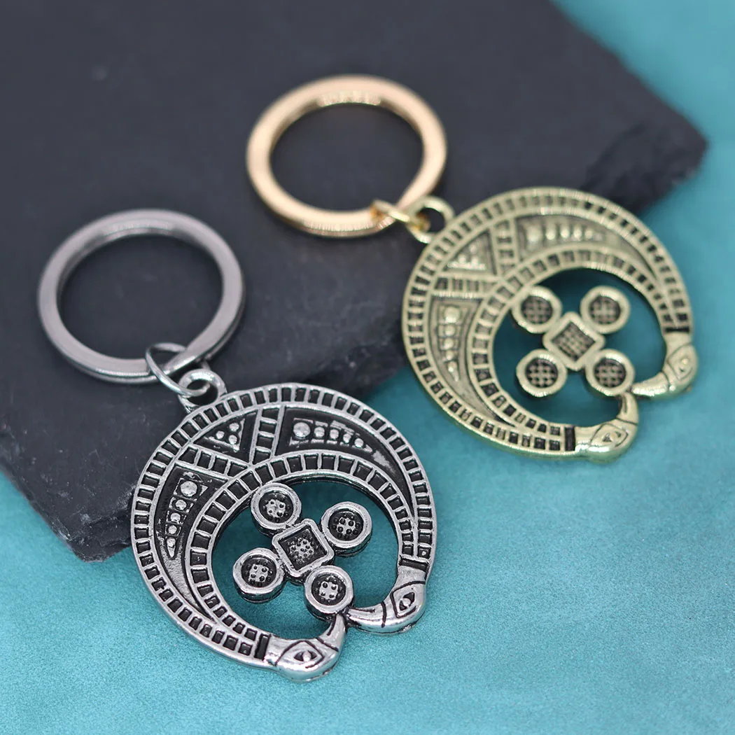 Lunnitsa Slavic Raven Pendant Keychain For Men Women Antique Bronze Key Chains Pagan Amulet Jewelry Talisman Gift