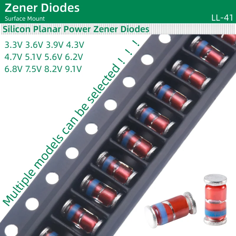 50pcs/lot SMD Zener Diodes LL-41 package ZM4728/ZM4729/ZM4730/ZM4731/ZM4732/ZM4733/ZM4734/ZM4735/ZM4736/ZM4737/ZM4738/ZM4739