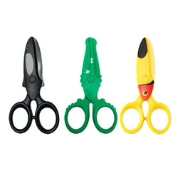 1 Piece Cartoons Mini Scissors Plastic Kindergarten Manual Round Head Safety Kids Scissors