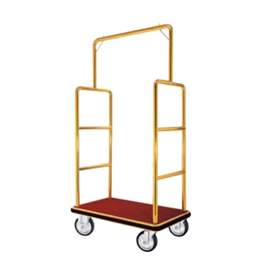 Modern Design Stainless Steel Hotel Lobby Trolley Titanium Gold Finish 8