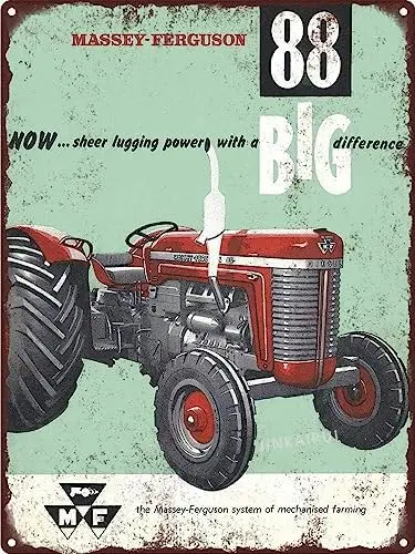 Retro Metal tin Sign Funny Farm Tractor Poster Metal Sign Massey Ferguson 88 Tractor Farm Sign For Home Cave Garage bar Wall 1pc