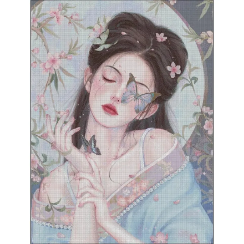 

Beauty 14CT 16CT 11CT Printed On Canvas Cross Stitch DIY Set Kit Home Needlework Embroidery 100 Colors