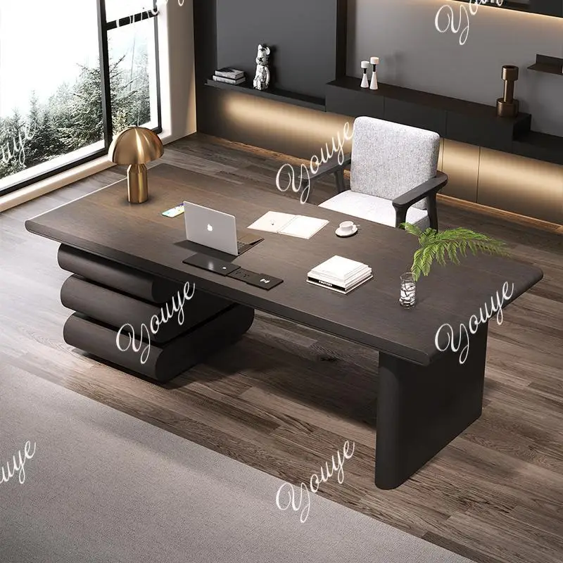 

Solid wood desk household living room study furniture desk Italian light luxury minimalist workbench