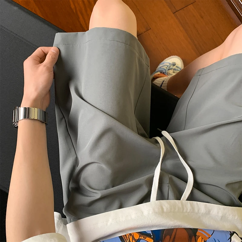 

Ice Silk Men's orts Summer Thin Faion Loose Large Size Casual Sports Qui Dry Beach Five-Quarter Underwear