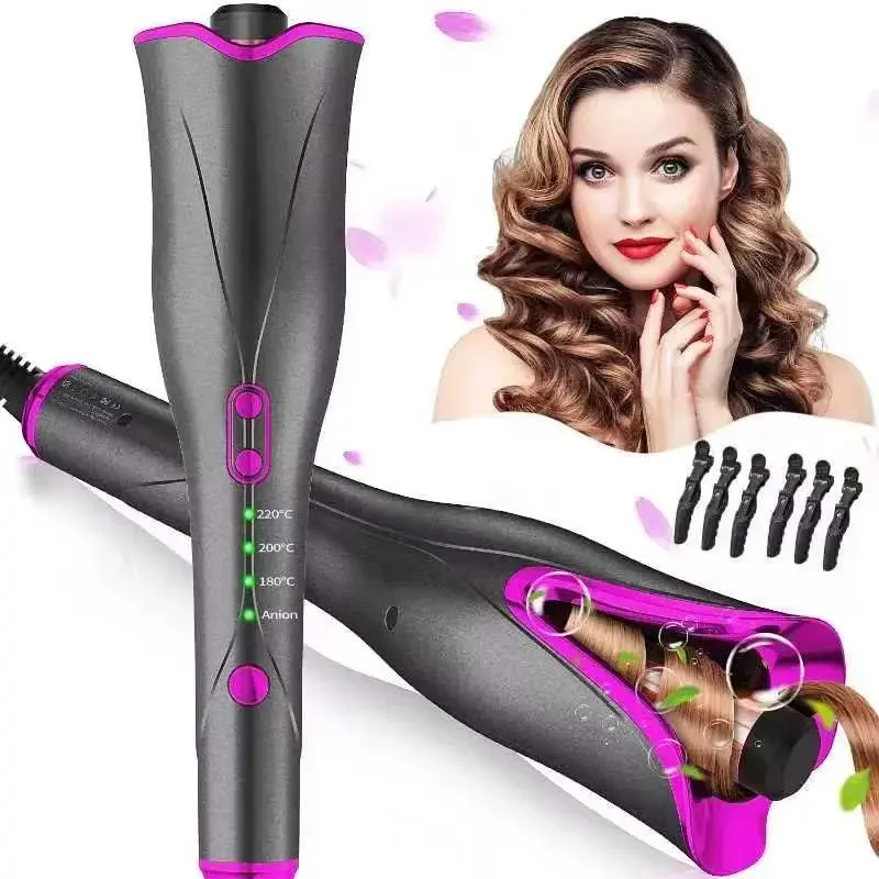 

Automatic Hair Curler with Professional Anti-Scald Technology, 1-inch Large Curling Iron Slot, 4 Temperature Settings and 3 Time