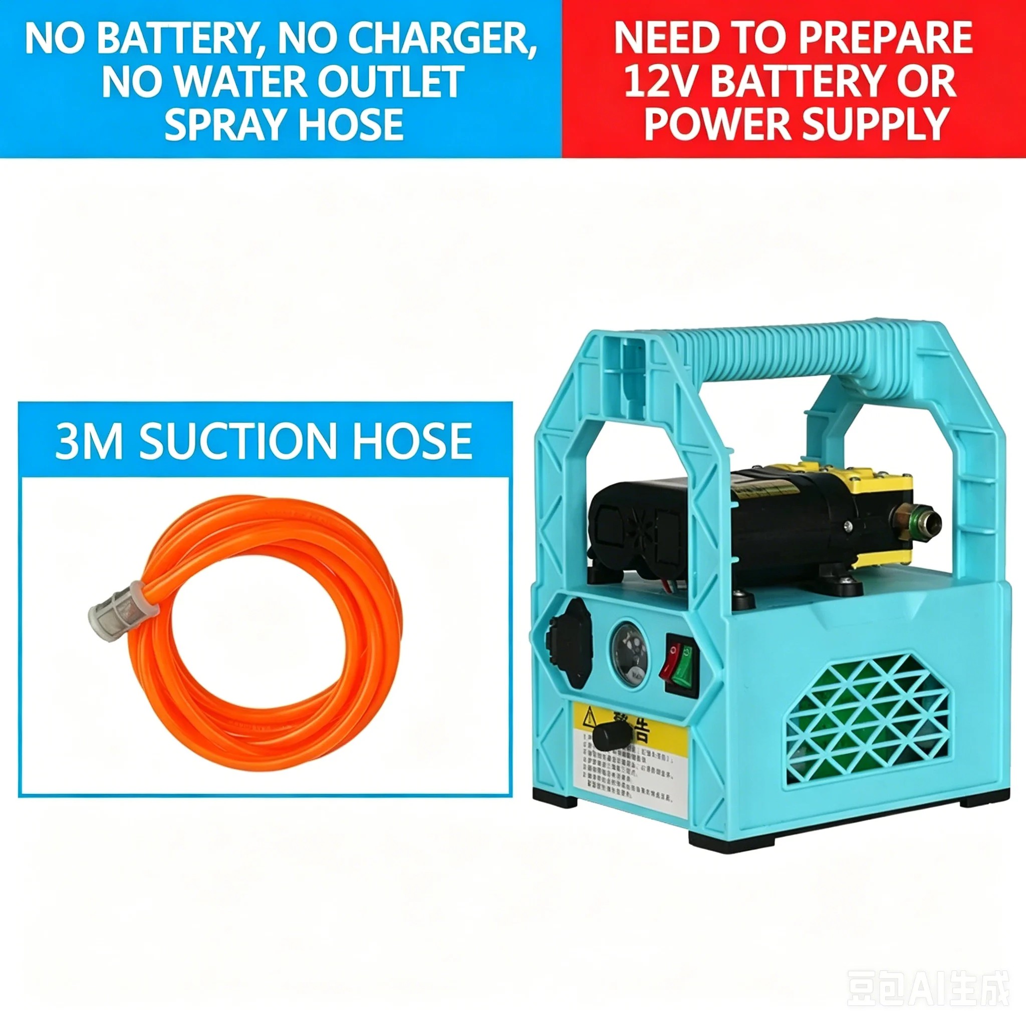 Handheld Rechargeable Electric Sprayer, Dual Diaphragm Pump, High Pressure Sprayer for Fruit Tree Pesticide, Water Pump & Car Wa - view 6