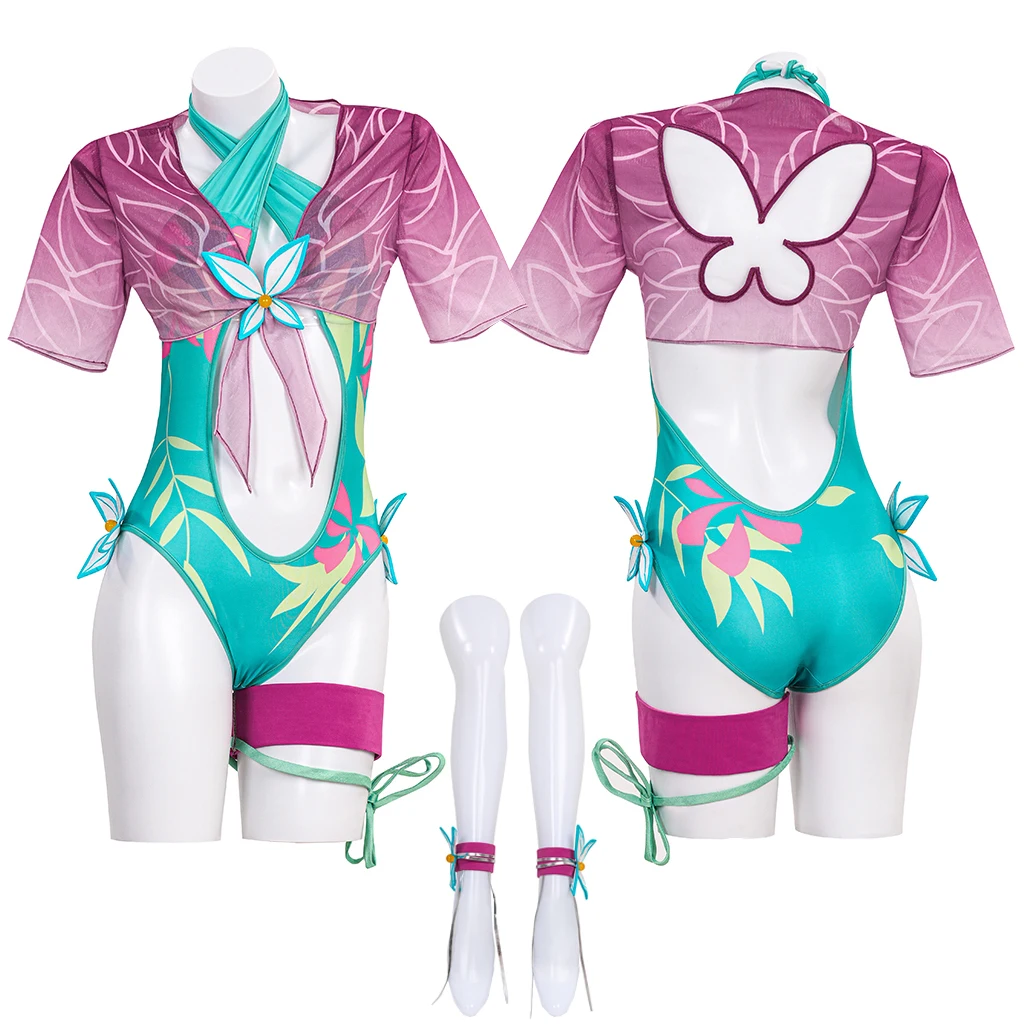 

Psylocke Breezy Butterfly Swimsuit Cosplay Costume Sexy Cute Bodysuit Beach Wear Suit Women Superhero Halloween Outfits