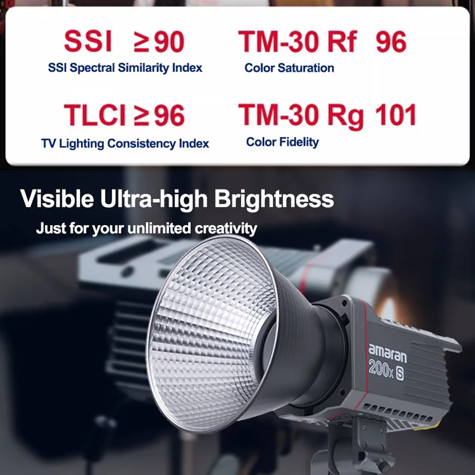 Aputure Amaran 200x S Video Light with Fresnel 2x 200w Bi-colorPhotography Lighting for Interview Film Recording