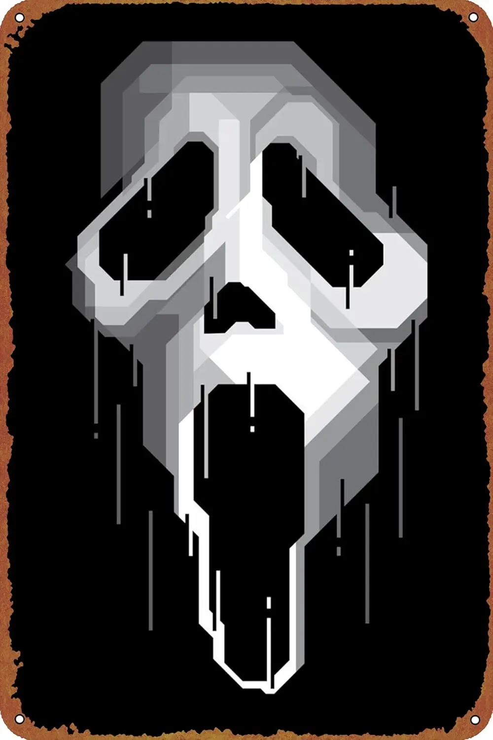 GHOST FACE SQUARE DRIP Poster Metal Sign Tin Metal Retro Wall Decor for Home,Street,Gate,Bars,Club 1pc sign
