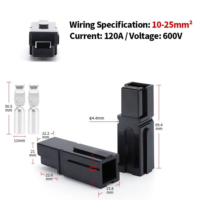 Plug 120 Amp 600V Power Marine Connector Pole For Powerpole Interlocking Plug Terminals