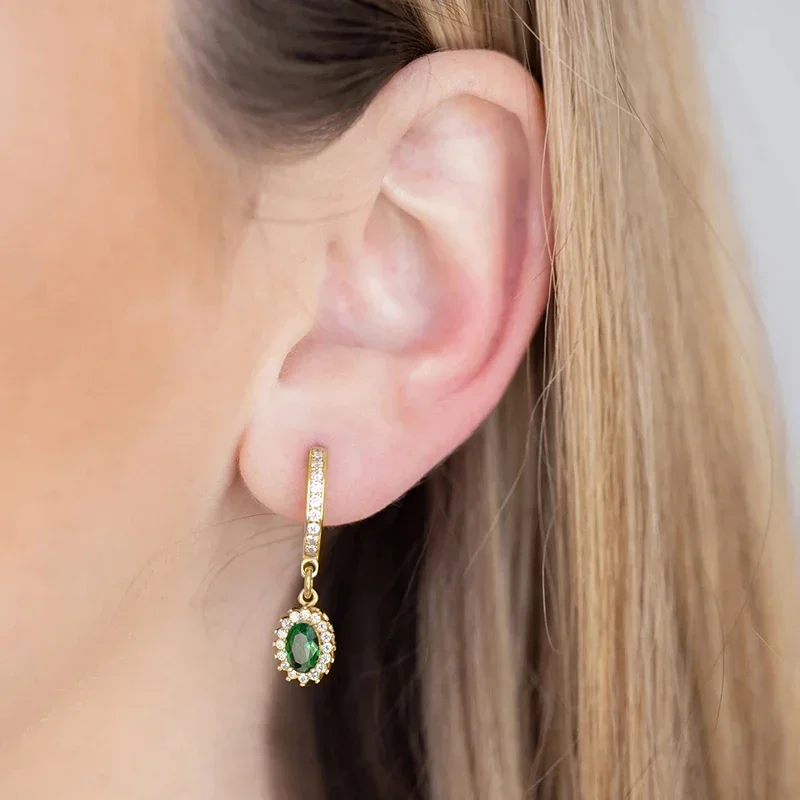 925 Sterling Silver Needle Zircon Earring Pendant With Different Shapes Women Light Luxury Fashion Valentine's Day Jewelry Gift