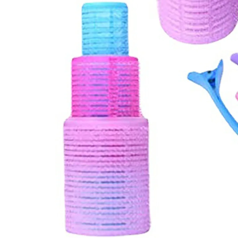 Easy to Use Self Grip Hair Roller Set Plastic Resin Durable Hair Roller Set Professional No Heat Styling Tool Home Use