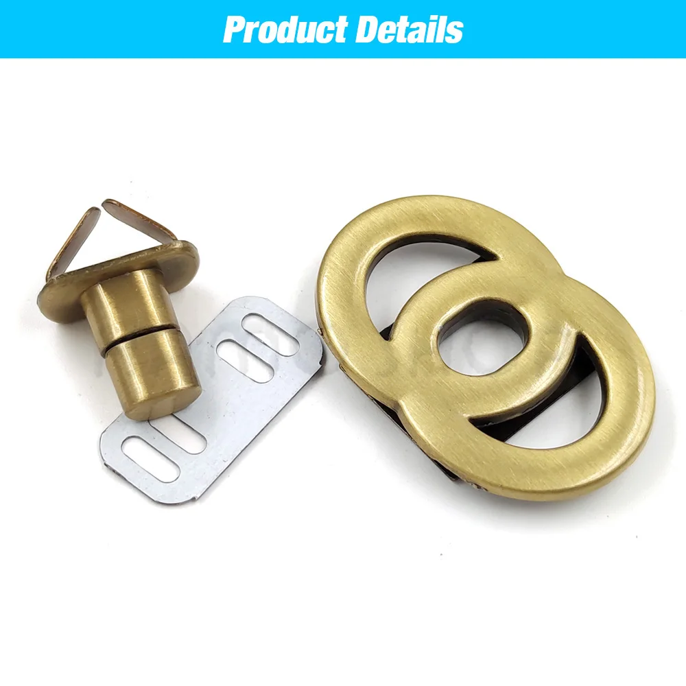 1pc Metal O Shape Double Circle Twist Turn Lock Clasp Buckle for Leather Craft Handbag Purse DIY Hardware Accessories