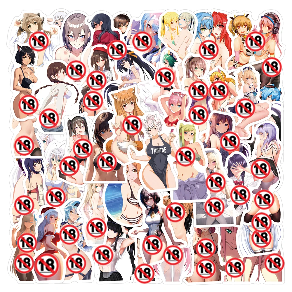 10/30/50/120PCS Adult Anime Sexy Waifu Hentai Stickers Suncensored for Phone Laptop Decals Luggage Waterproof Sticker Toy Gift