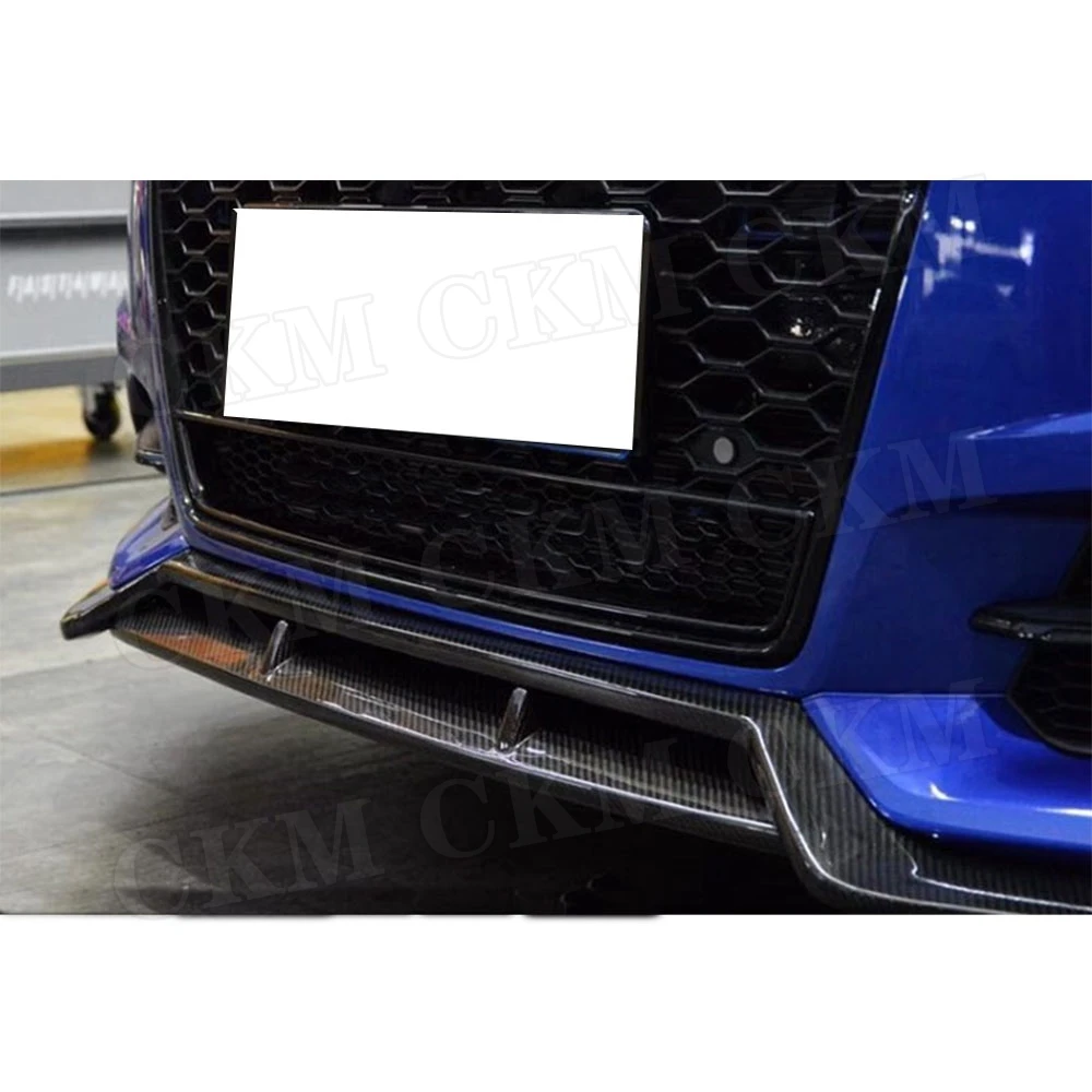 

CKMUUER Carbon Fiber Front Lip Spoiler Car Head Bumper Extension Chin For Audi A6 S6 C7.5 Sline 2016-2018 Not for Standard