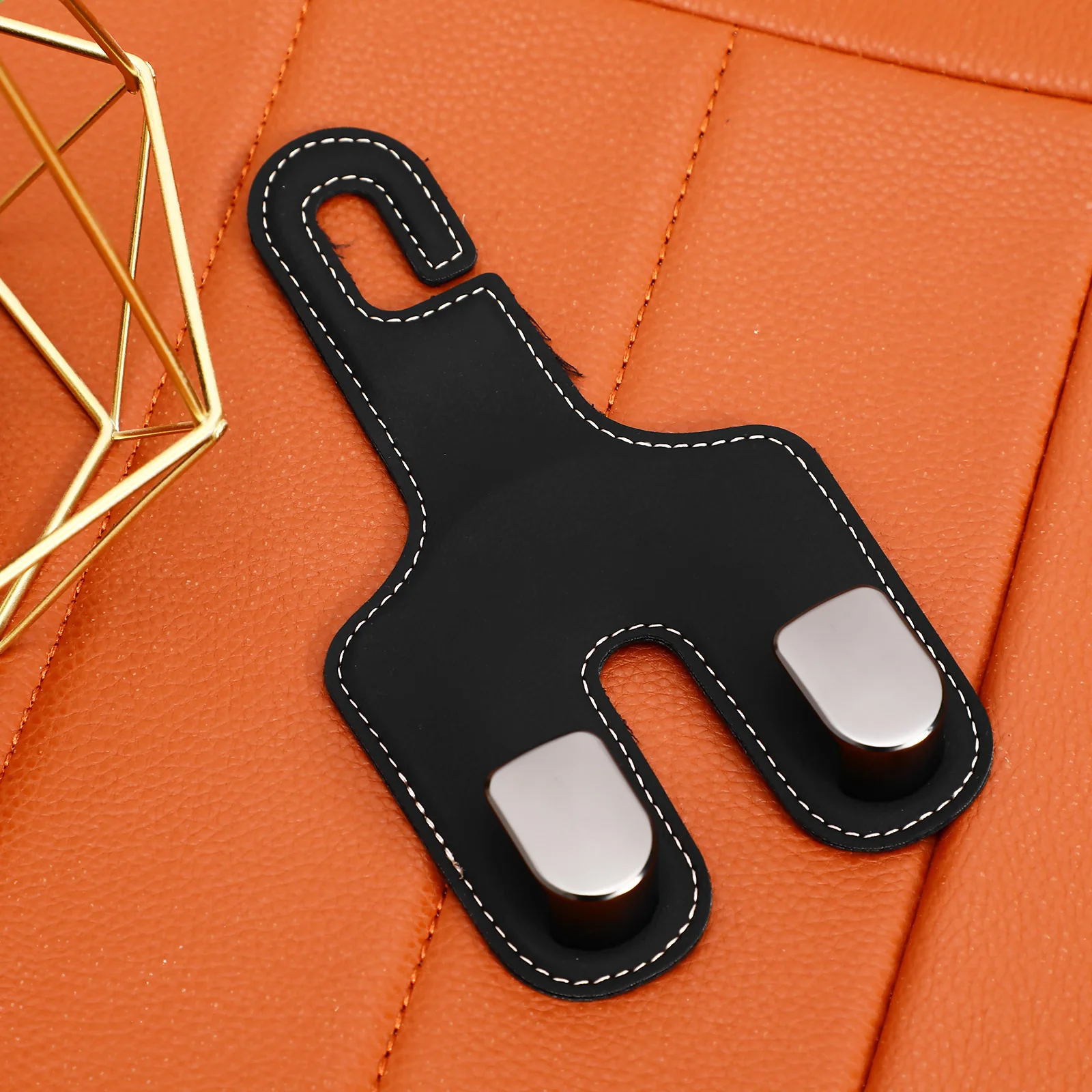 

Car Seat Hooks Backrest Headrest Storage Hook Hangers Blank Black Rear Multifunctional PU Strong Simple Car Accessories