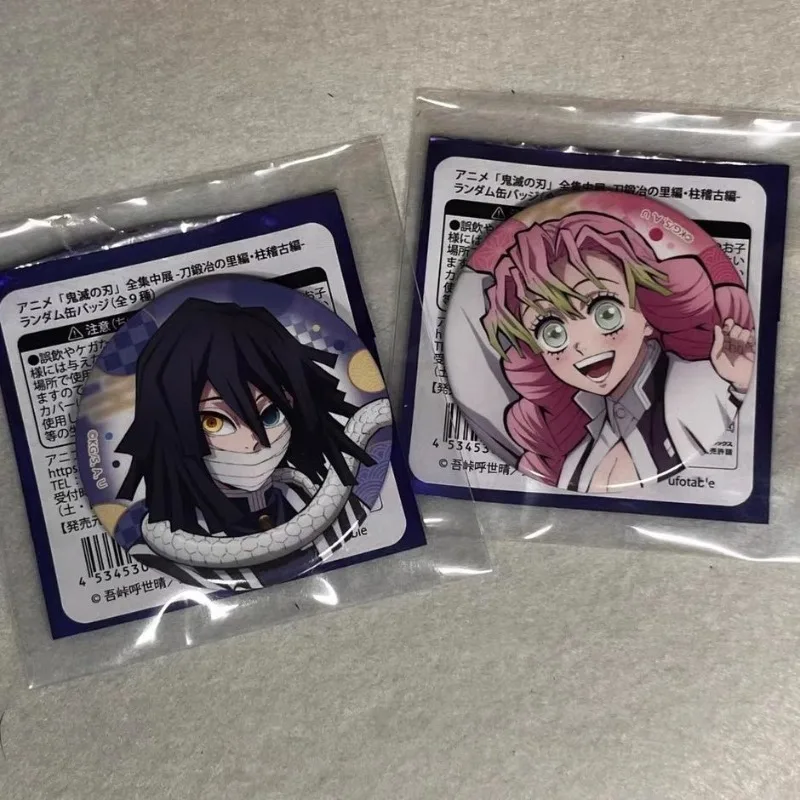 

New Demon Slayer: Kimetsu No Yaiba Badge Iguro Obanai Kanroji Mitsuri Anime Peripheral Cute Cartoon Creativity Tinplate Brooch