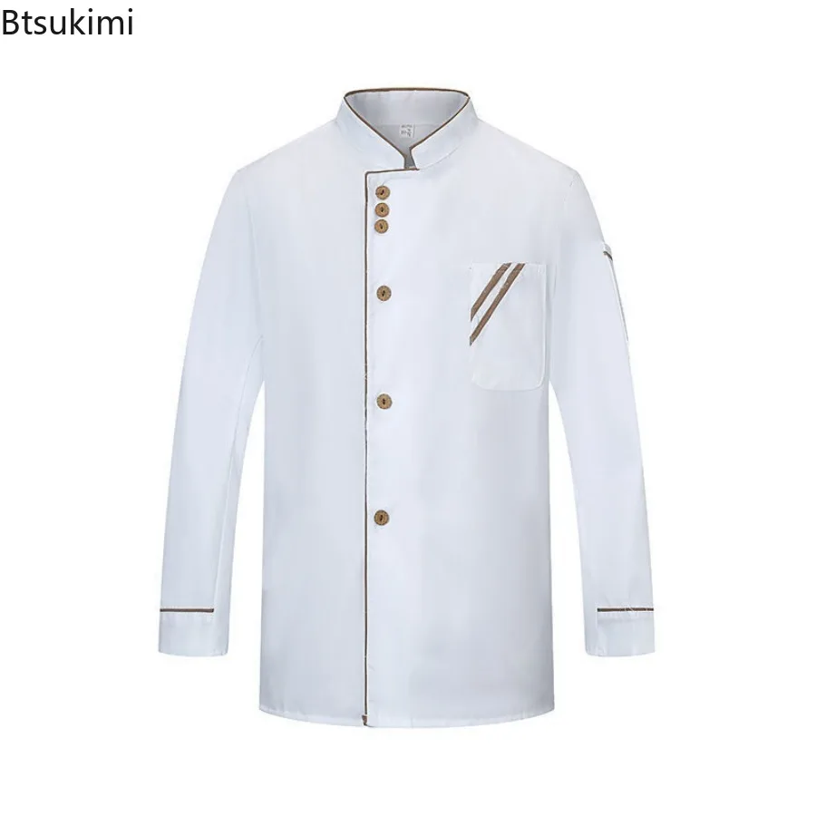 Men's Chef Jacket Outfit Women Uniform Sleeve Jackets S Casual Black Shirts Unisex Coats Cook Clothing Clothes Mens Catering New