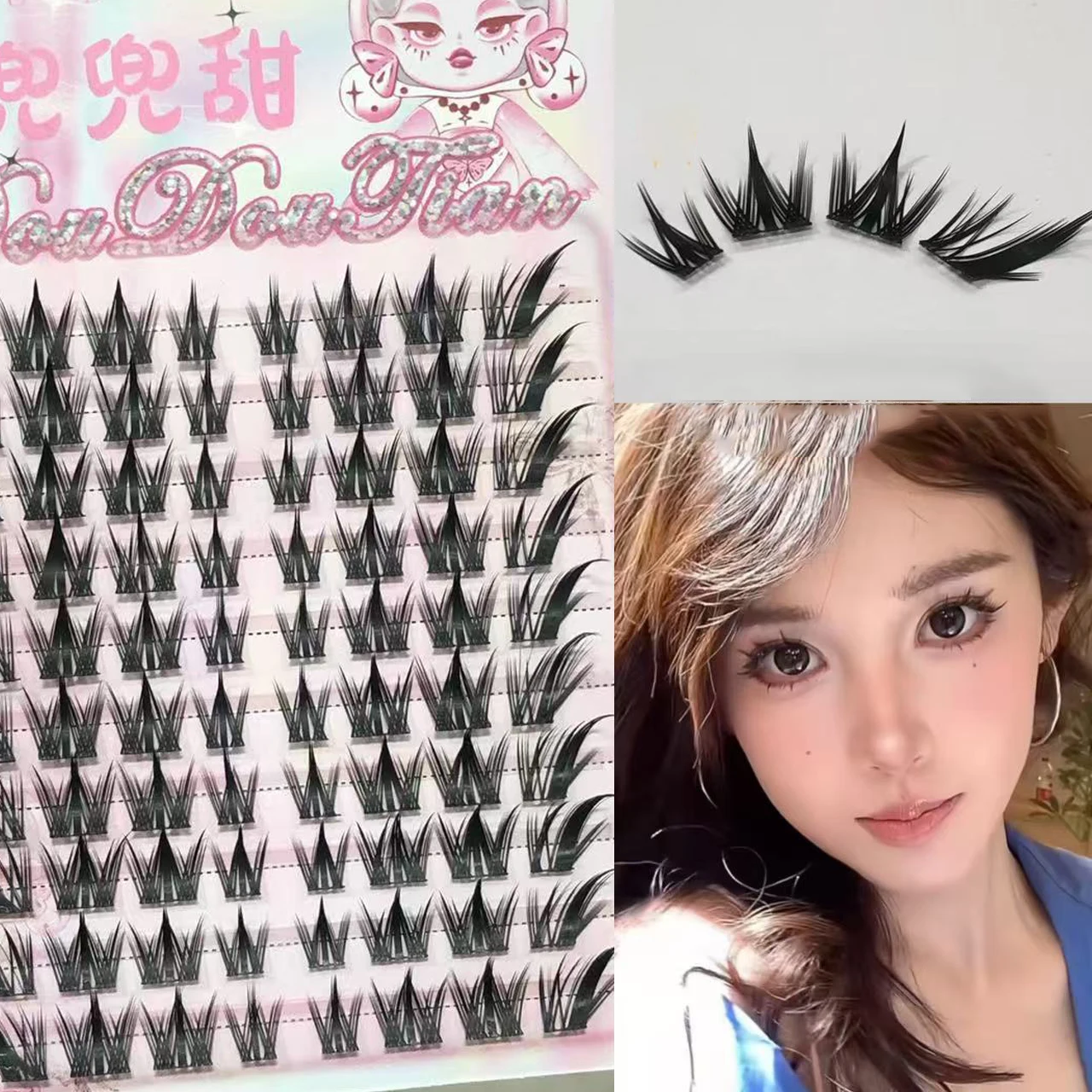 3/10 行コミック偽まつげフライフィッシュテールスタイル DIY ラッシュエクステンション韓国ポップガールズ Cos メイクアップツール