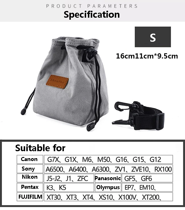 Neue Aufbewahrungstasche mit Kordelzug für Canon Nikon Sony DSLR-Kameras Objektiv – Detail 2