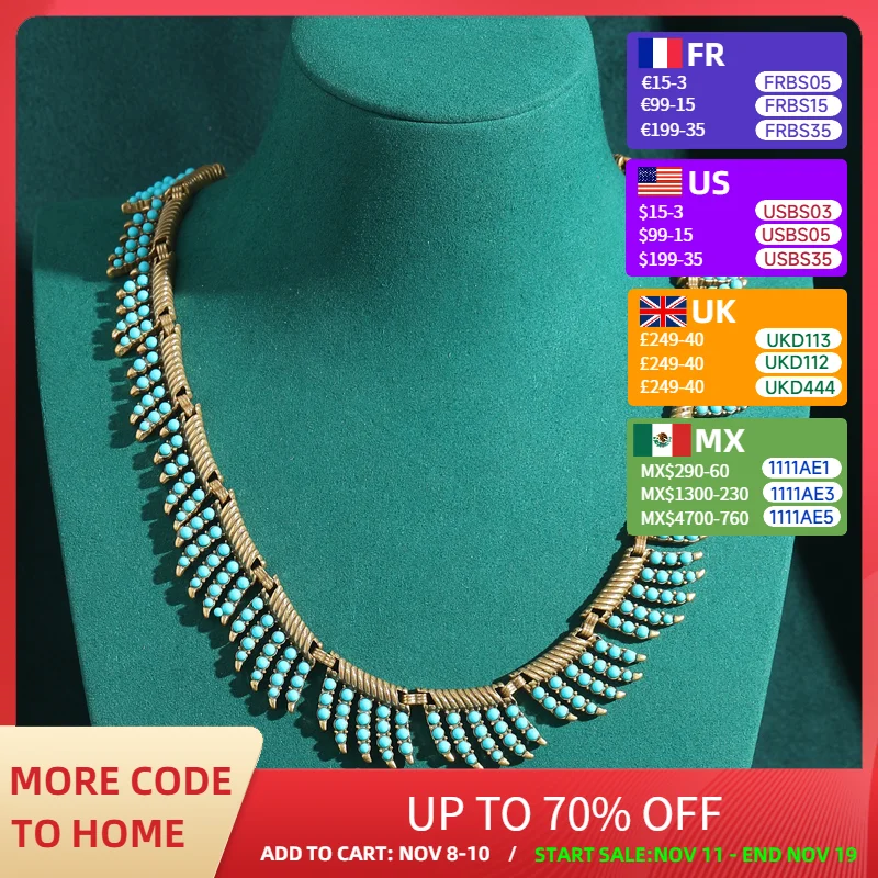 

Choker Necklaces Gothic Bohemian Jewelry Vintage Antique Collar Natural Stone Beads Tassel Blue Woman Accessories 2025 Trending