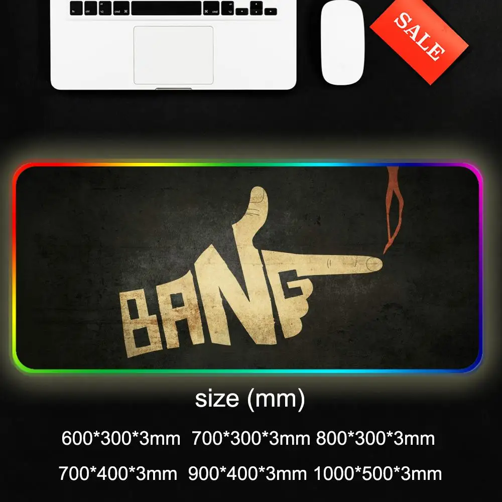 Cowboy Bebop Mouse Pad Gamer Rgb Desk Mat Back Light Led Mousepad Setup Gaming Accessories Deskmat Big Mousepepad Backlight