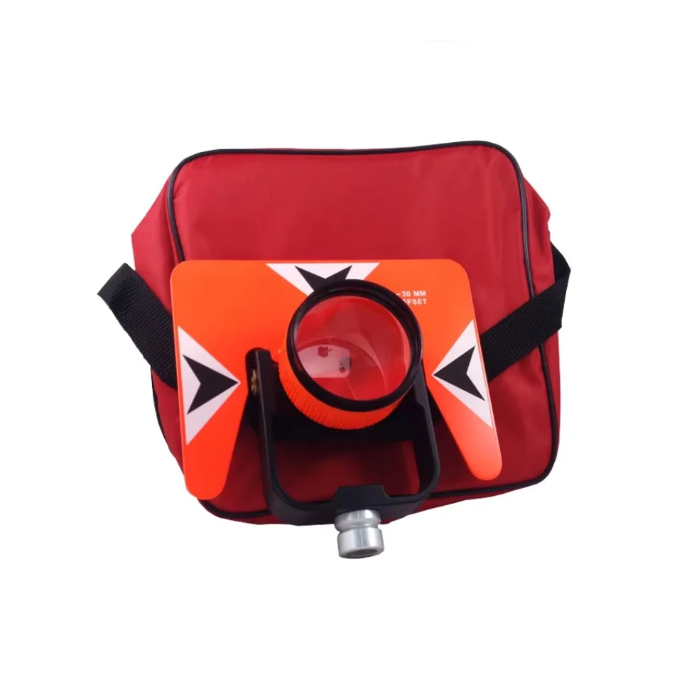 

High Quality Red Single Prism For Nikon South Trimble For Top-con For Sokk-ia Total Station Prisms Surveying AK18 With Soft Bag