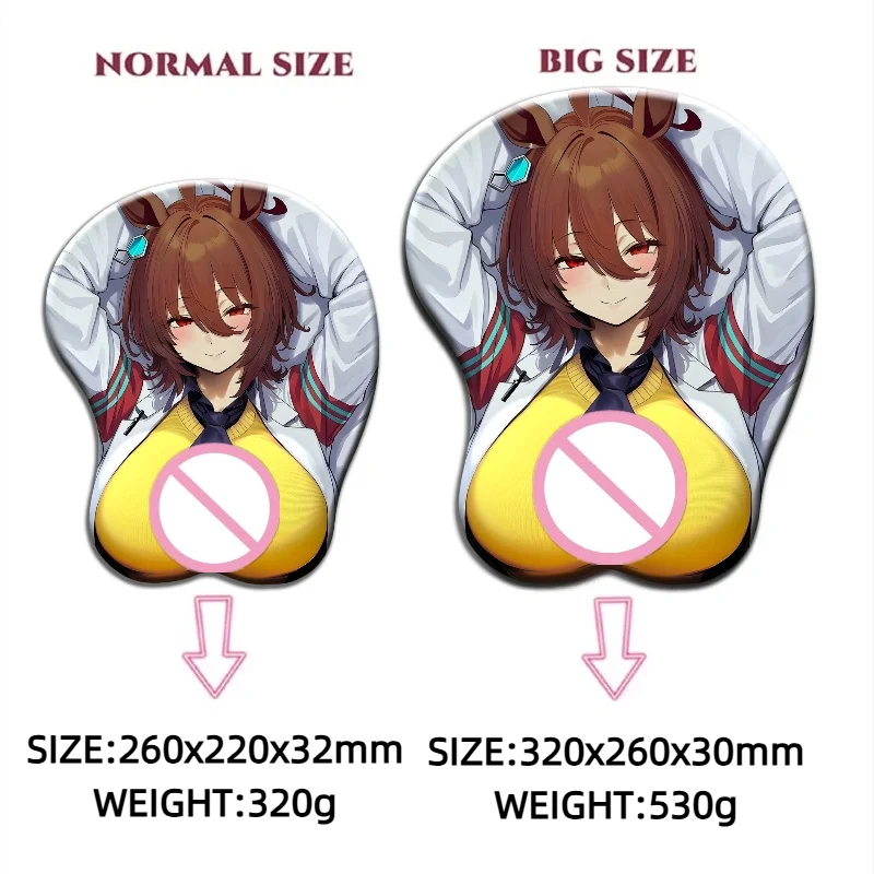 Anime Agnes Achyon Oppai MousePad Wrist Support;3D Gaming Mouse Pad with Wrist Rest Boob Desk Mats