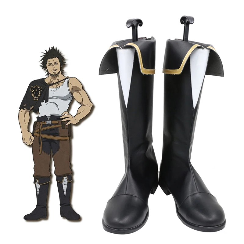 Black Clover Magic Knight Black Bull Captain Destruction God Yami Sukehiro Cosplay Shoes Black Boots C006