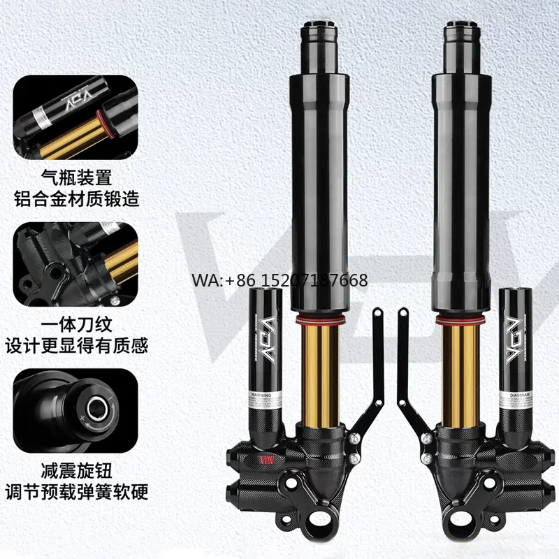 New V4 Inverted Front Hydraulic Shock Absorber (Aluminium Alloy) for Scooter & Electric Vehicles