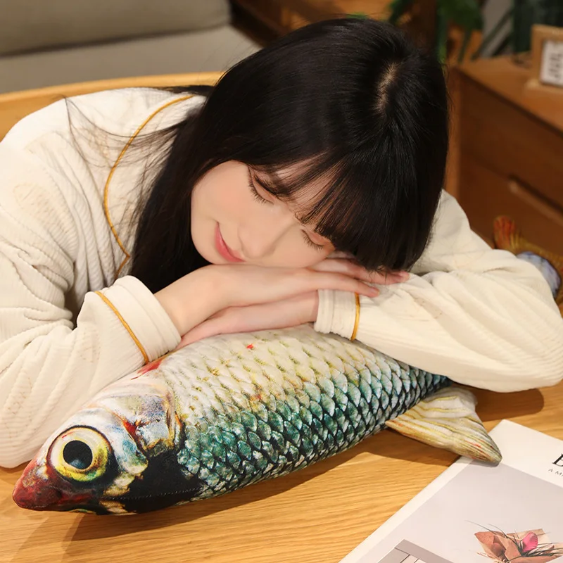 40-100 ซม.ปลาจําลองของเล่นตุ๊กตาหางดาบสีแดง ‌   ปลาคาร์พกระจกสามสเกลหินโมโรโกะ ‌   ตุ๊กตาหมอนยัดไส้นุ่ม Coral Grouper