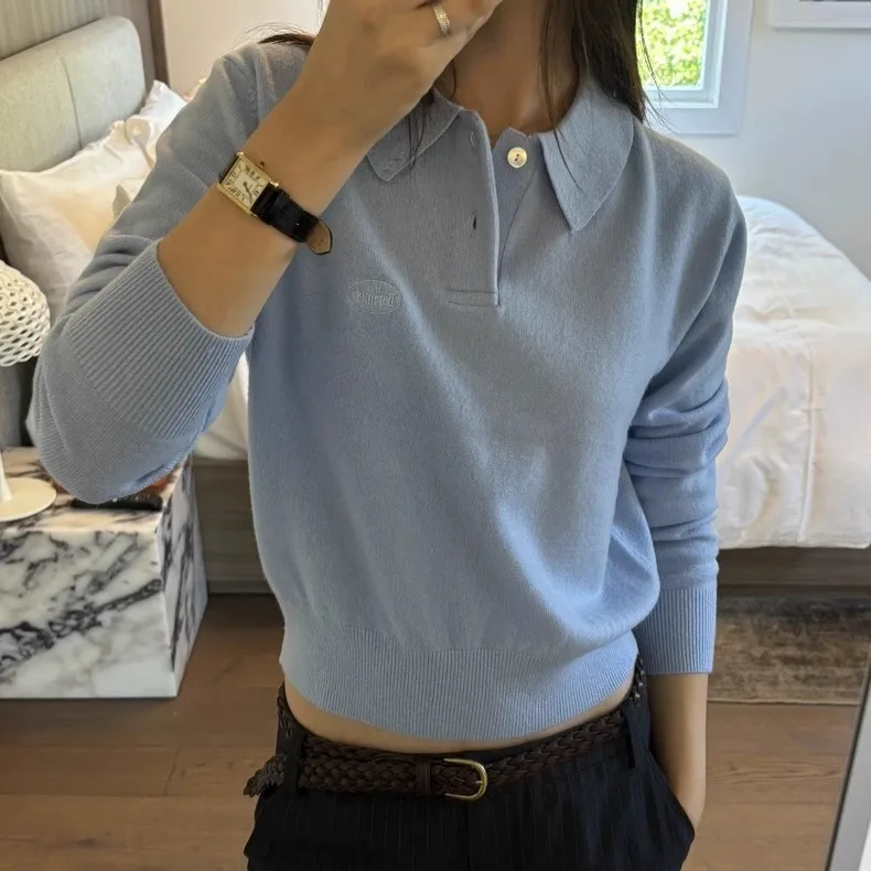 

Облегающий вязаный свитер Ne ort, однотонный женский модный корейский свитер, универсальный базовый топ Crew Ne Long Sve