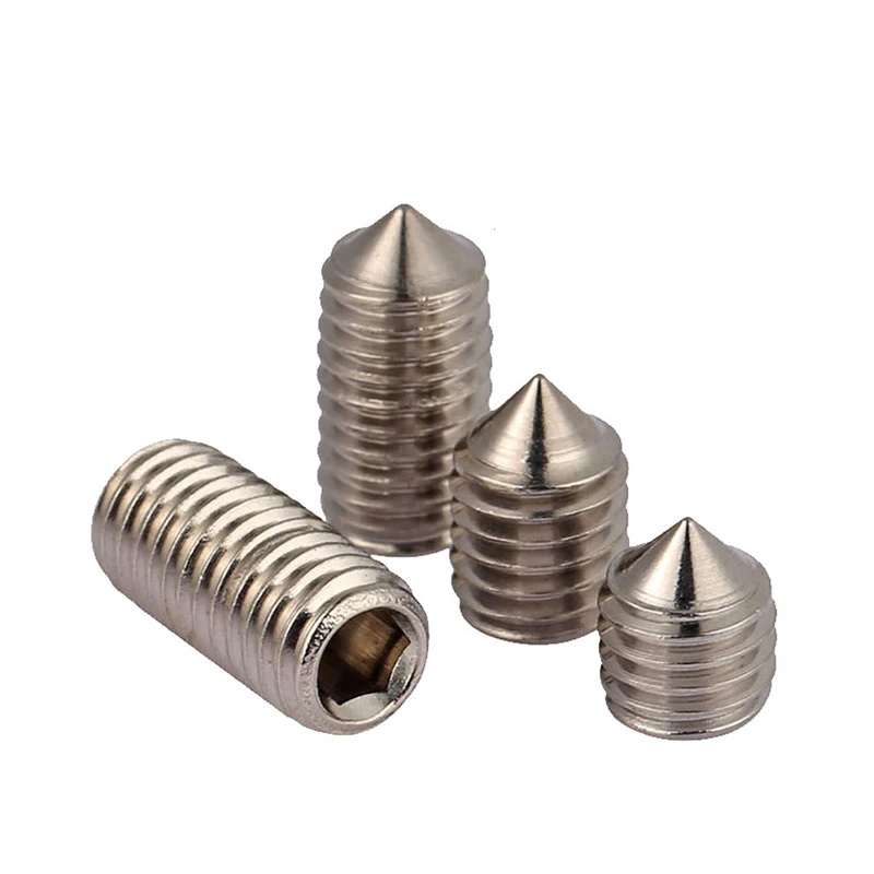 M3/M4/M5/M6/M8/M10*3/4/5/6/8/10-50 DIN914 Stainless steel hex socket set screw with cone point Machine meter tipless