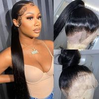 Queen Nala 38 40 Inch Bone Straight 360 Lace Frontal Human Hair Wigs Pre Plucked 7x5 13x4 Glueless Human Hair Wigs Ready To Wear
