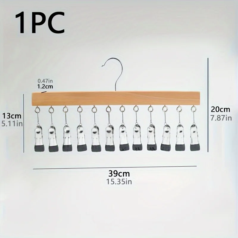A Portable Space Saver for Storing Hats, Underwear, and Scarves Using A Multi-purpose Straight Line Hanger Made of Wood