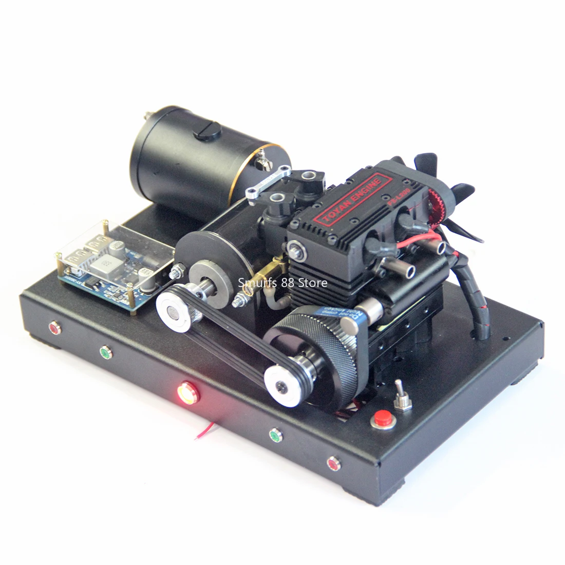 TOYAN FS L200 V2 Four Stroke Nitro Engine Model 12V Miniature Inline Twin Cylinder Engine Generator Model Physics Experiment Toy