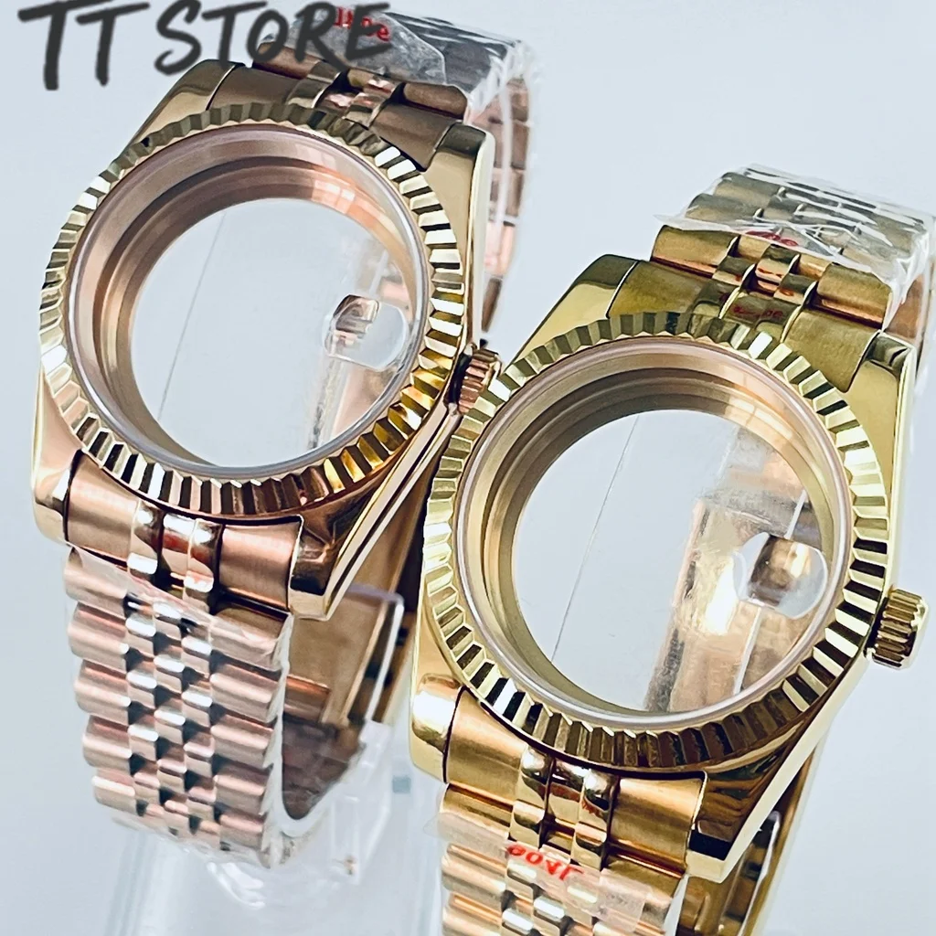 

36 мм 40 мм Золотая Роза NH34 NH35 NH36 NH38 NH39 NH70 NH72 ETA2824 PT5000 Корпус для часов Топ Водонепроницаемый сапфировый Crysta