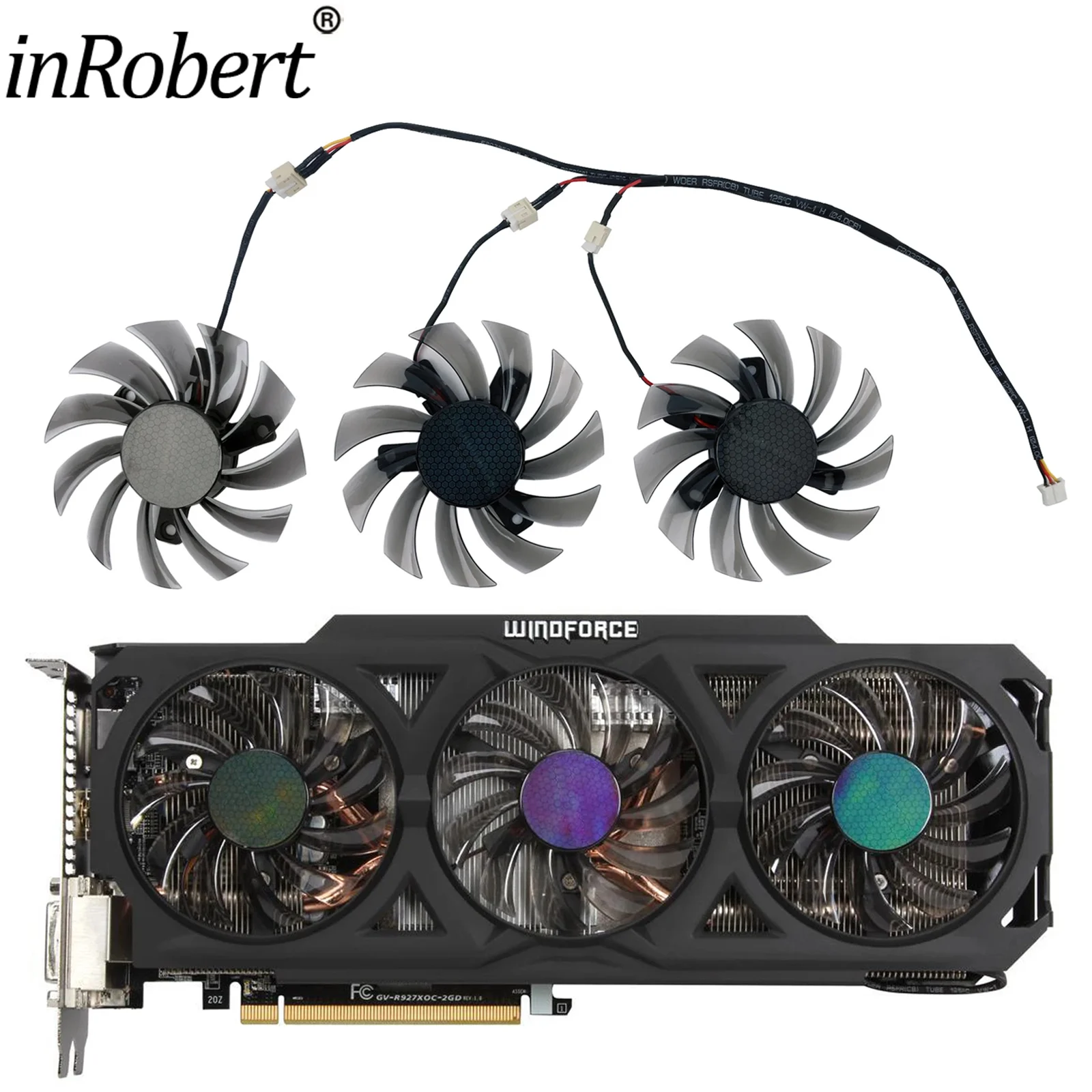 Ventilador da placa de vídeo t128010sm pld08010s12h, 2pin, 3pin, 75mm, para gigabyte amd radeon r9 270x 280x 290x