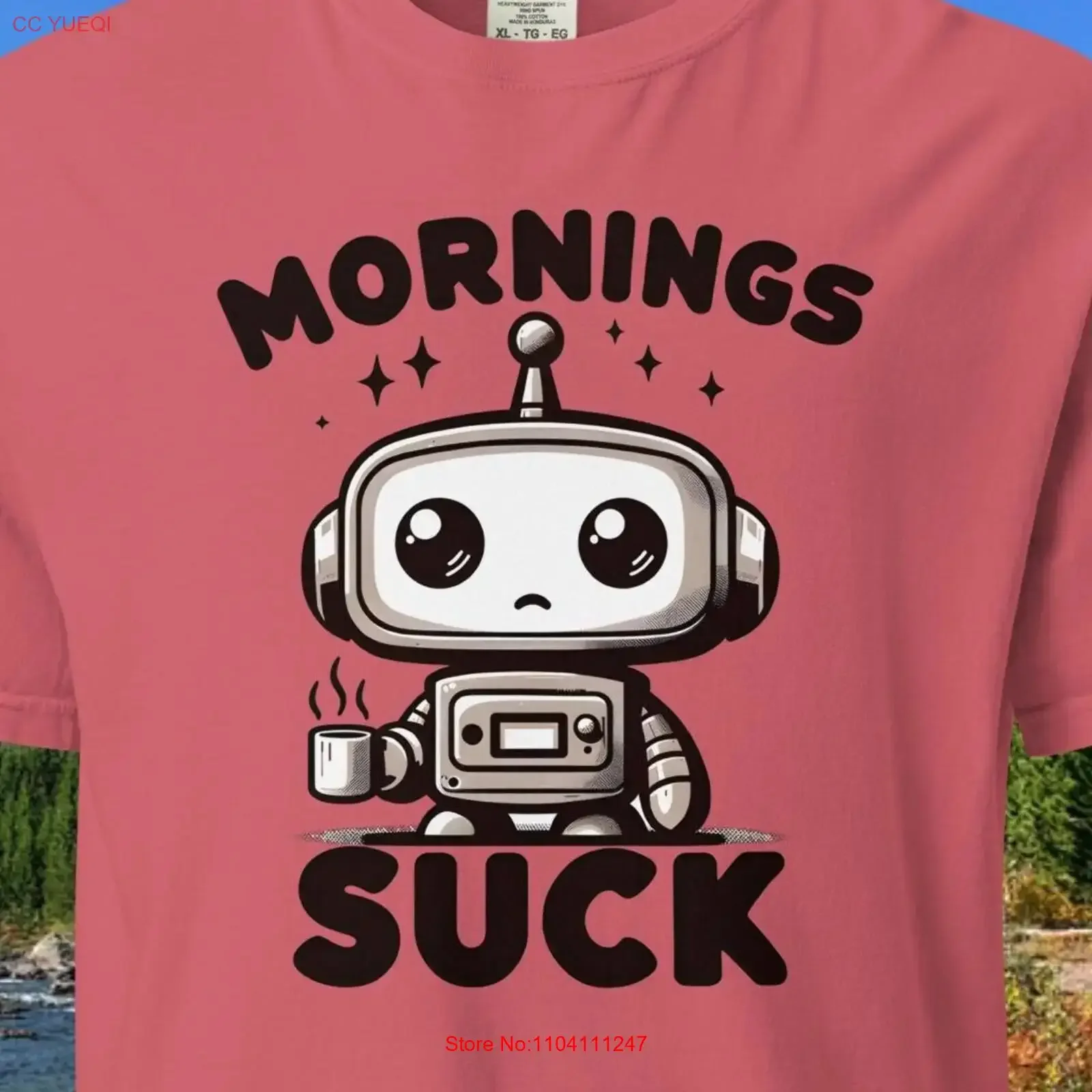 تي شيرت Mornings Suck The Struggle is REAL عتيق مغسول كاجوال متعدد الاستخدامات أنيق للجنسين ملابس الشارع الشهير #1