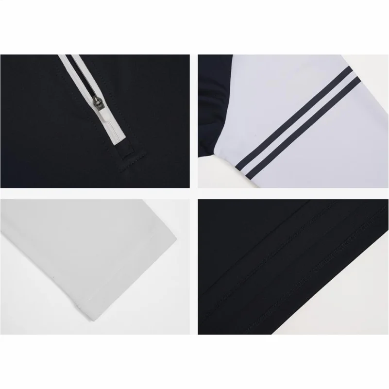 Custom DIY Long-sleeved Half-zipper T Shirt Men Elastic Training Gym Fitness Workout Sport Jersey Athletic Running Shirt Men