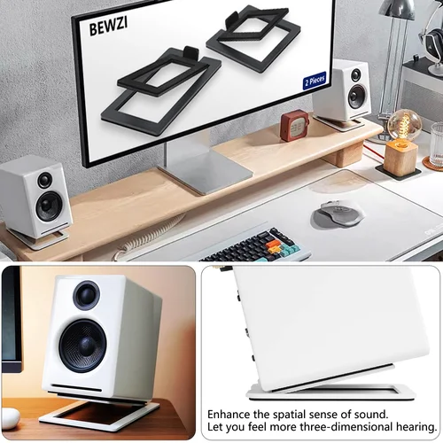 Imagen 2 del producto El soporte de altavoz de escritorio mejora los efectos de sonido espaciales y la absorción de impactos, para soporte de audio de mesa o soporte de altavoz de computadora