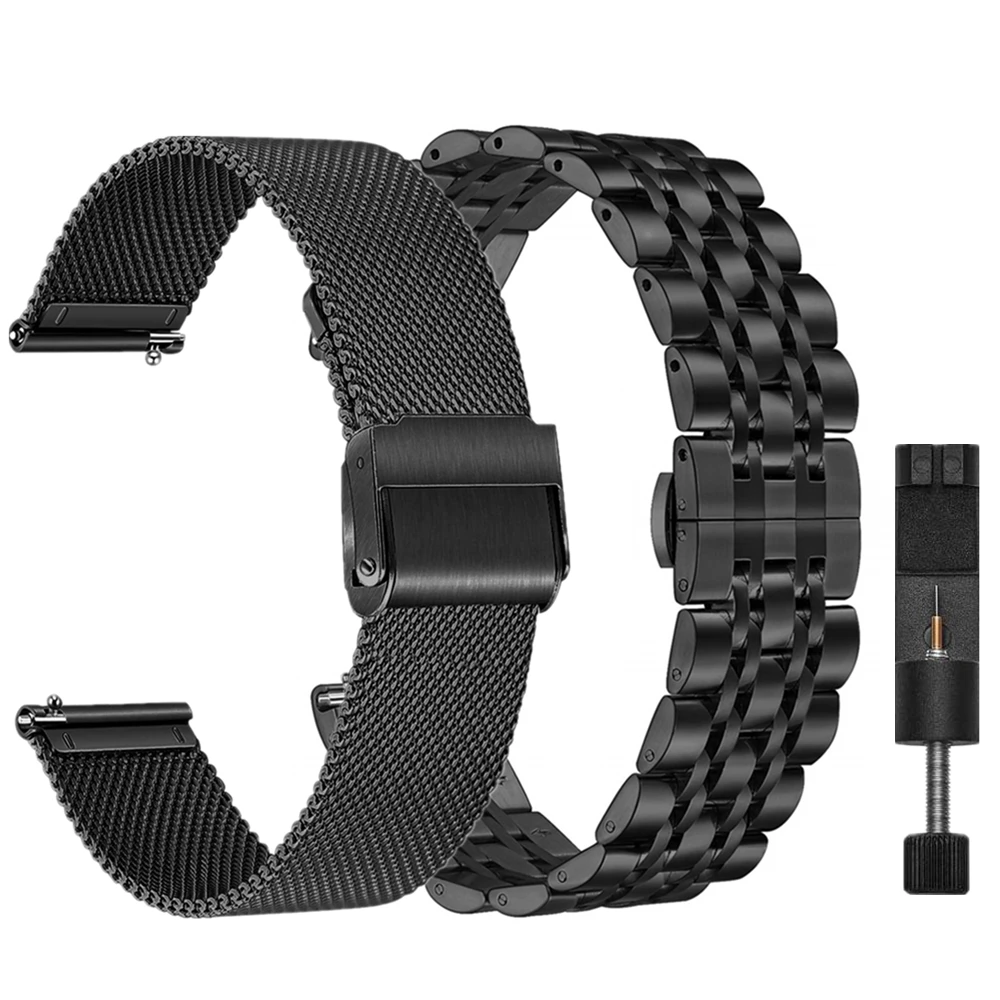 

Металлический браслет для Samsung Galaxy Watch 4 6 Classic Band 46 мм 47 мм 43 мм 42 мм, стальной ремешок для Galaxy Watch 4 44 мм 40 мм, 20 мм 22 мм