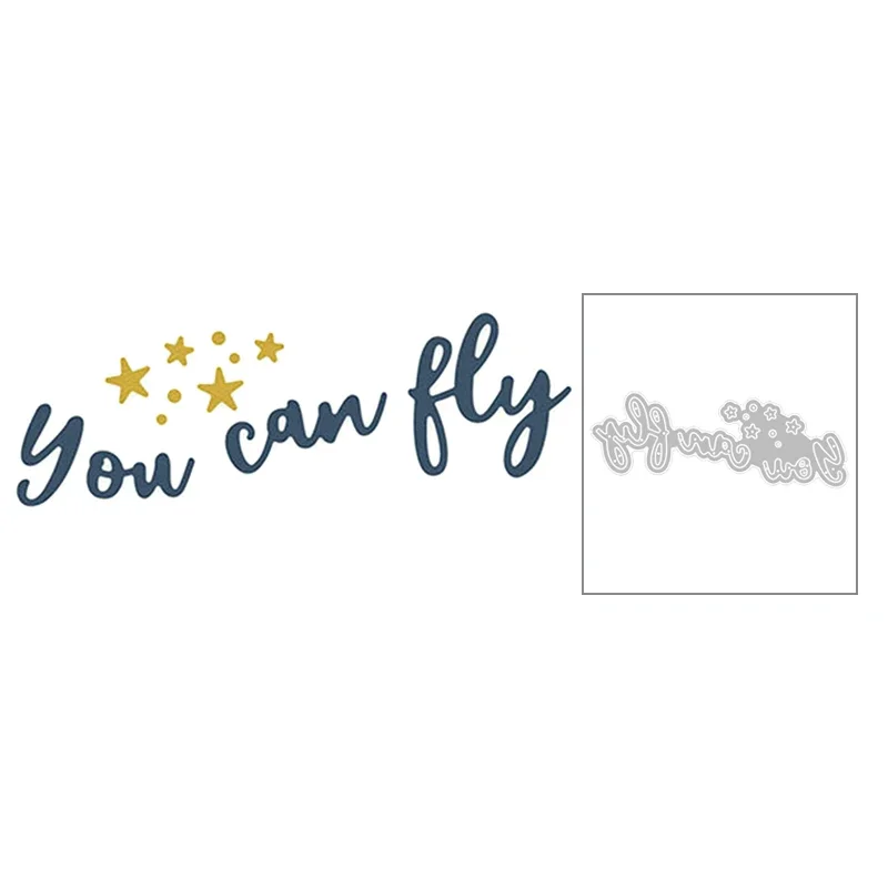 Troqueles y lámina de corte de Metal con palabras en inglés, pequeñas estrellas gemelas, para tarjetas de álbum de recortes, fabricación de papel sin sellos, novedad